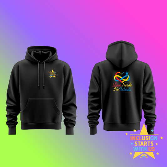 Inclusion Starts With Us Hoodie - Love Needs No Words - Kids
