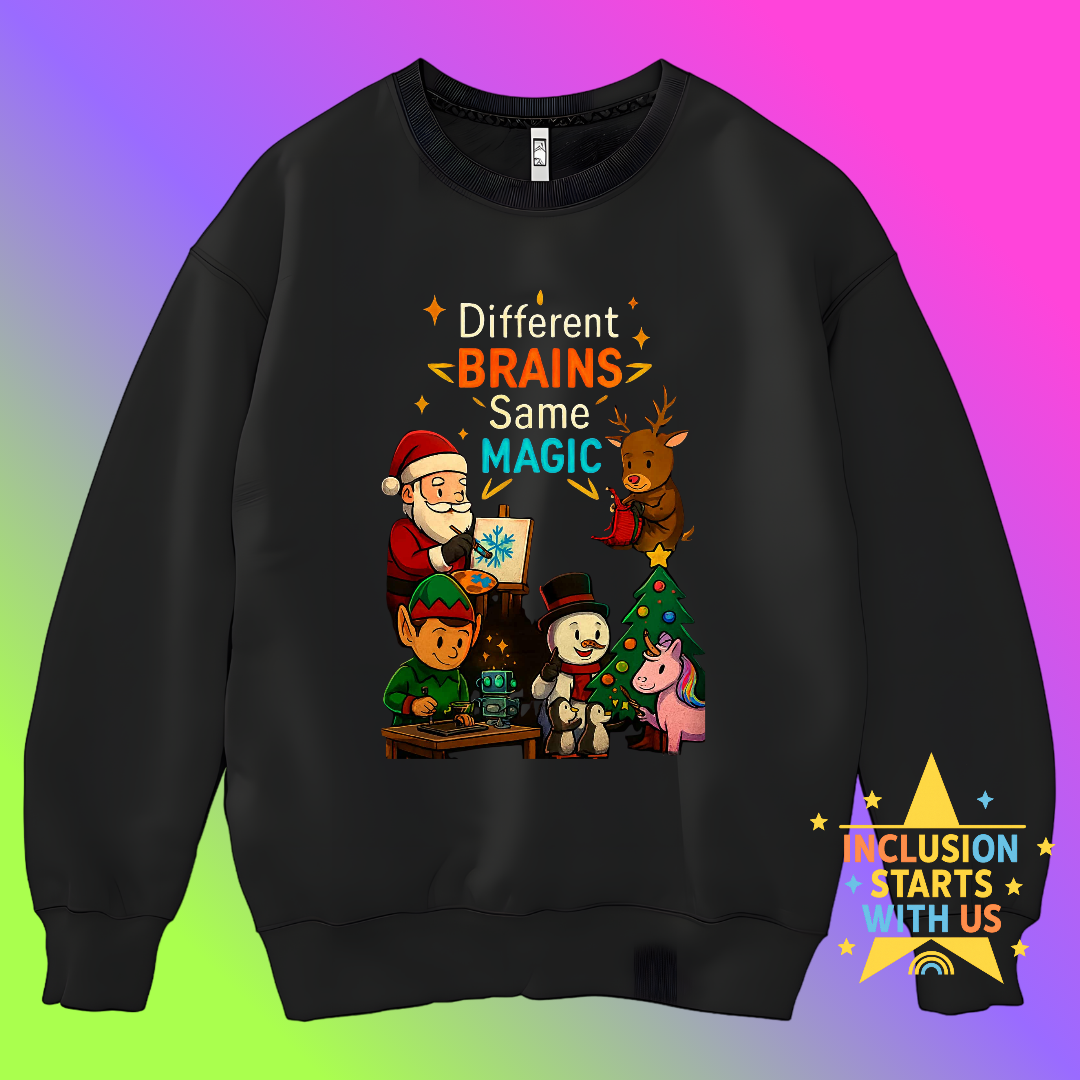 Inclusion Starts With Us Christmas Jumper- Different Brains Adults