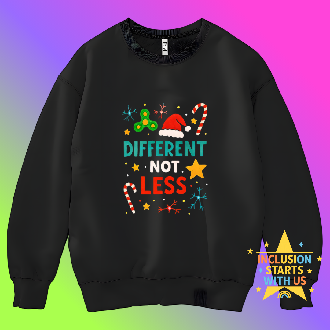 Inclusion Starts With Us Christmas Jumper- Different Not Less Adults
