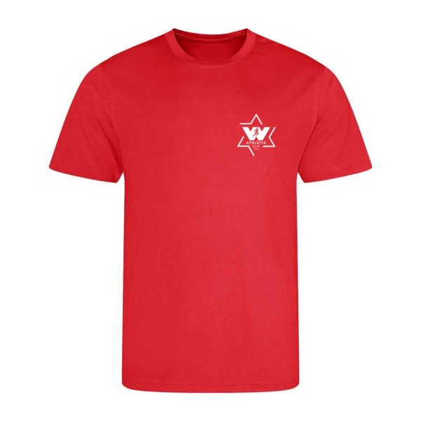 warrington athletics club training top in red